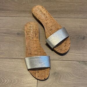 Saks Fifth Avenue Silver Cork Sandals